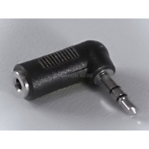 Stereo Audio Adapter 3.5 mm Male - 3.5 mm Female 90° Angled 3P 