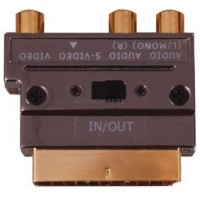 SCART 56S Adaptor Scart αρσ. - 3x RCA θηλ. + 4-pin S-Video θηλ. με in/out διακόπτη