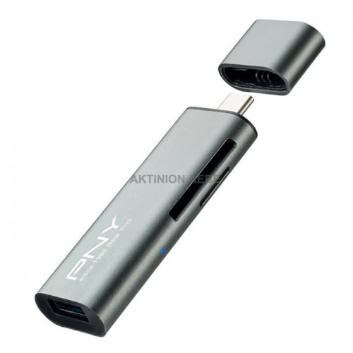 PNY R-TC-UA-3N1E01-RB USB-C card reader για κάρτες MicroSD & SD με υποδοχή USB A