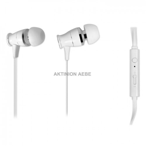 NOD L2M WHITE Mεταλλικά ακουστικά με μικρόφωνο σε λευκό χρώμα 3.5mm
