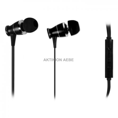 NOD L2M BLACK Mεταλλικά ακουστικά με μικρόφωνο σε μαύρο χρώμα 3.5mm