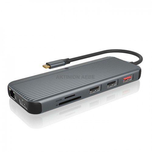 ICY BOX IB-DK4060-CPD 12 IN 1 Σταθμός σύνδεσης 12 θυρών με πολλαπλές λειτουργίες για laptop USB 3.2 Type-C