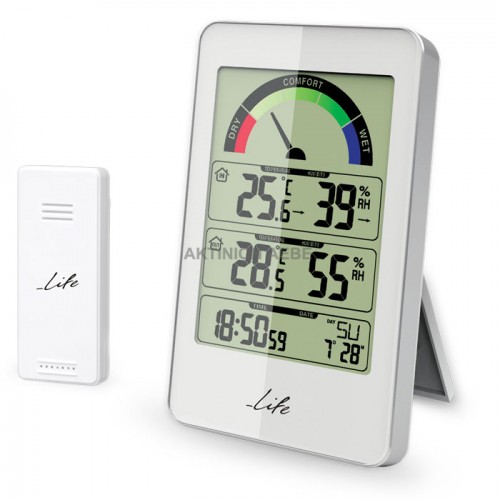 LIFE WES-203 Weather station with wireless outdoor sensor and clock with alarm function
