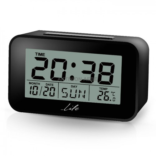 Digital alarm clock with indoor thermometer and LCD display LIFE ACL-201