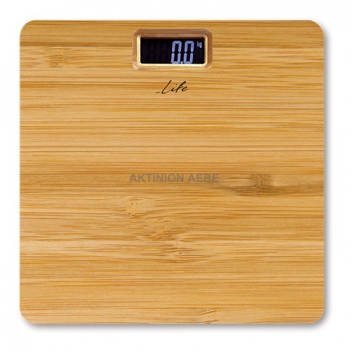 LIFE NATURE Bamboo electronic stainless bathroom scale 28x28cm