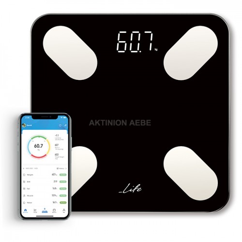 LIFE PETITE SMARTWEIGHT Electronic body analysis bathroom glass scale with Bluetooth function