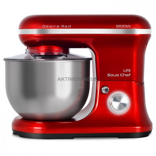 LIFE Sous Chef Desire Red Kitchen machine with 5L inox mixing bowl 1200W