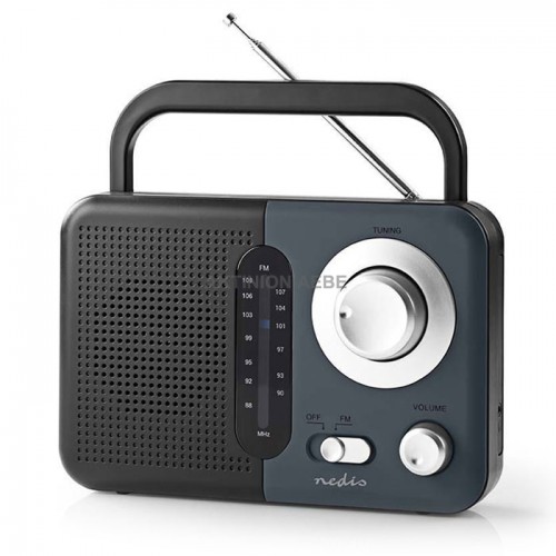 NEDIS RDFM1300GY Φορητό ραδιόφωνο FM σε μαύρο γκρι χρώμα
