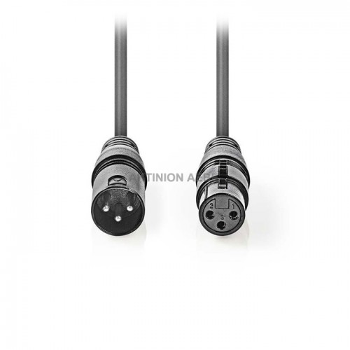 NEDIS COTH15010GY15 Balanced Audio Cable XLR 3-Pin Male XLR 3-Pin Female 1.5m