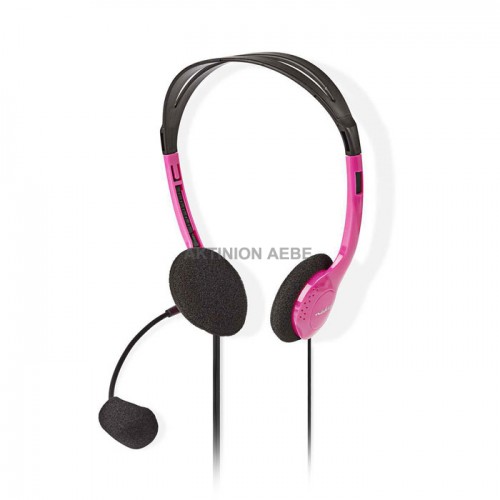 NEDIS CHST100PK Στερεοφωνικό on-ear headset 2x3.5mm ροζ