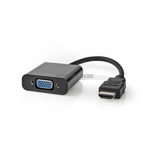 NEDIS CCGT34900BK02 Μετατροπέας HDMI σε VGA και 3.5mm jack για ήχο με καλώδιο 0.2m