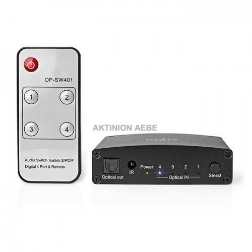 NEDIS ASWI2514BK Digital Audio Switch 4-way TosLink