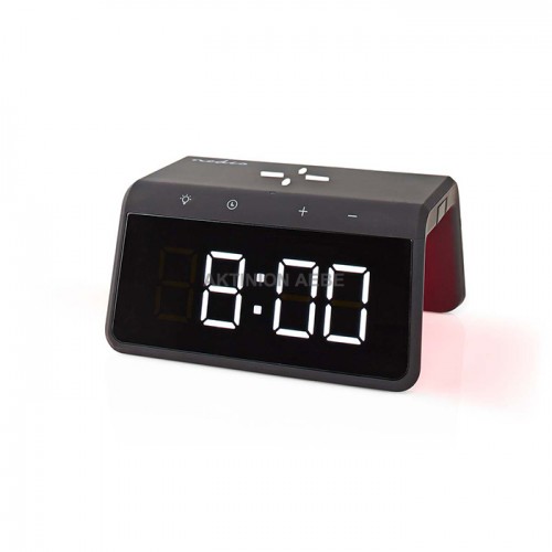 NEDIS WCACQ30BK Aσύρματος Qi ταχυφόρτιστης κινητού & ρολόι ξυπνητήρι με νυχτερινό φωτισμό