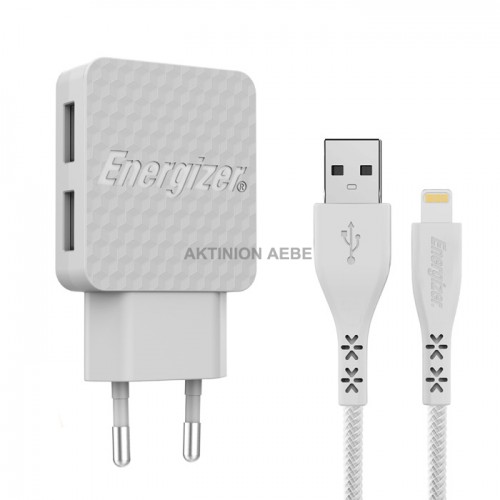 ENERGIZER AC2CEULLIM Wall charger 3.4A 2xUSB Lightning cable