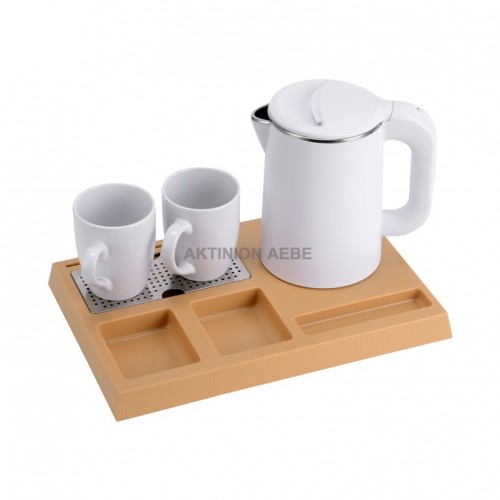 DRW-135 Welcome tray for hotels with 0.8L water kettle 1360W and 2 ceramic cups