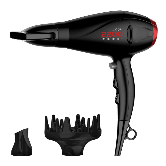 LIFE INFLUENCER Hair dryer with 2200W AC motor and ION function